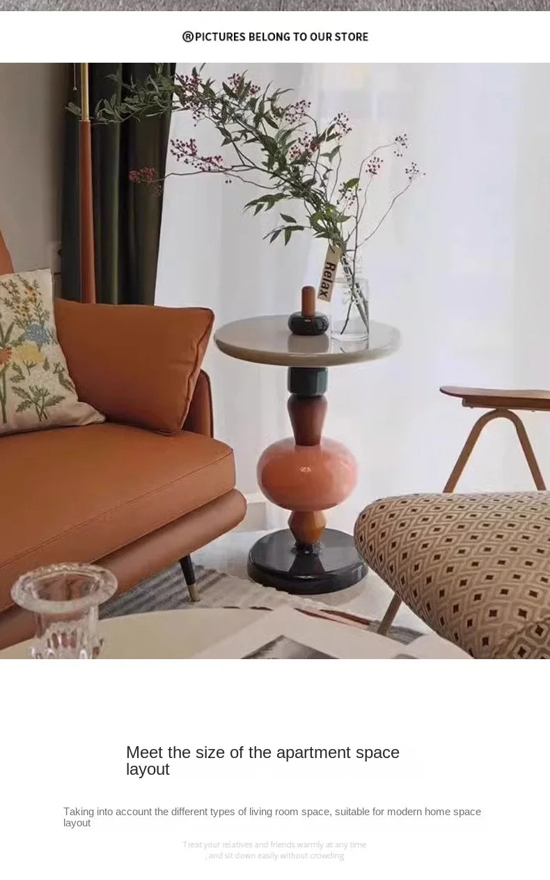 X&D Nordic Creative Solid Wood Baking Varnish Modern Simple Sofa Movable Corner Designer Net Brown Sugar Gourd Small Tea Table