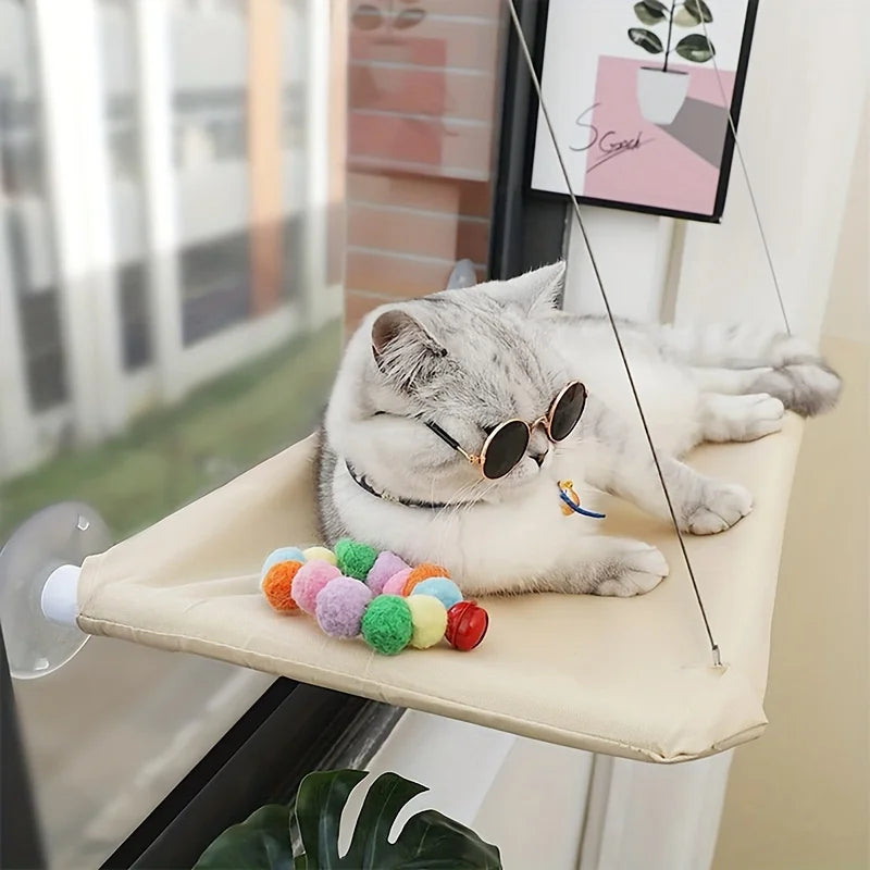 20KG Pet Cat Hammock with Mat Hanging Cat Bed Bearing Comfortable Cat Window Seat Mount Cats Beds and Furniture Cats Accessories