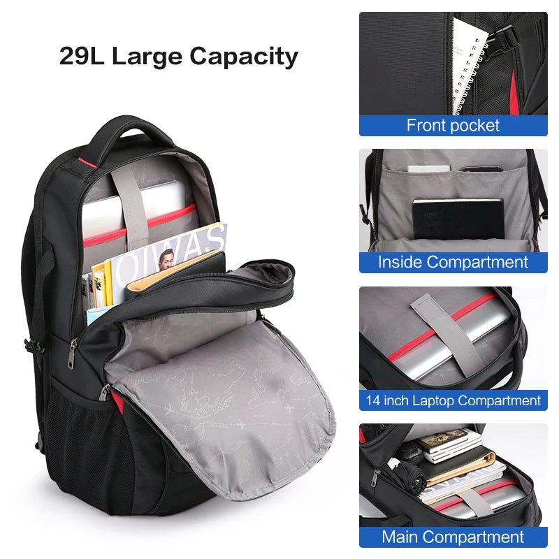 OIWAS Laptop Backpacks 15.6 Inch School Bags Waterproof Nylon 29L Casual Shoulder Bagpack Travel Teenage Men's Backpack Mochila