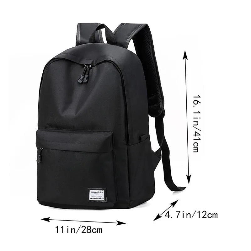 15 Inches Versatile Backpack Trendy Washable Oxford Cloth Computer Bag Black Gray Blue Red School Student Backpack Unisex
