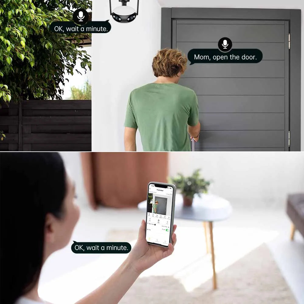 BESDER 8MP Wifi Camera 4K 180 Panoramic Outdoor Camera 2 Way Audio Wireless CCTV IP Camera IR Version Home Surveillance Camera