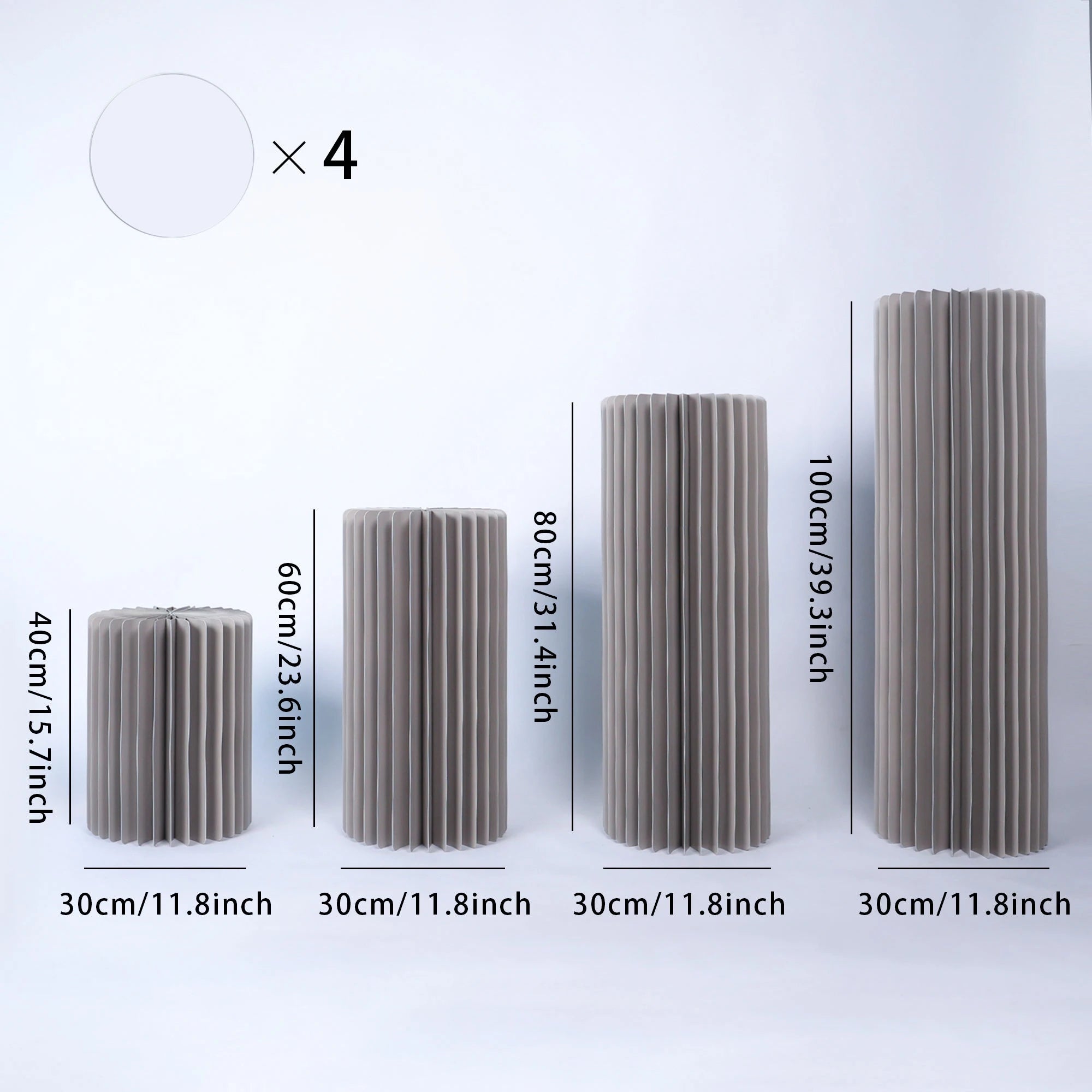 Sturdy Cardboard Column with Clear Acrylic Plate Reusable Cylinder Stands for Party,Cake Stand Pillar for Birthday Dessert Cake