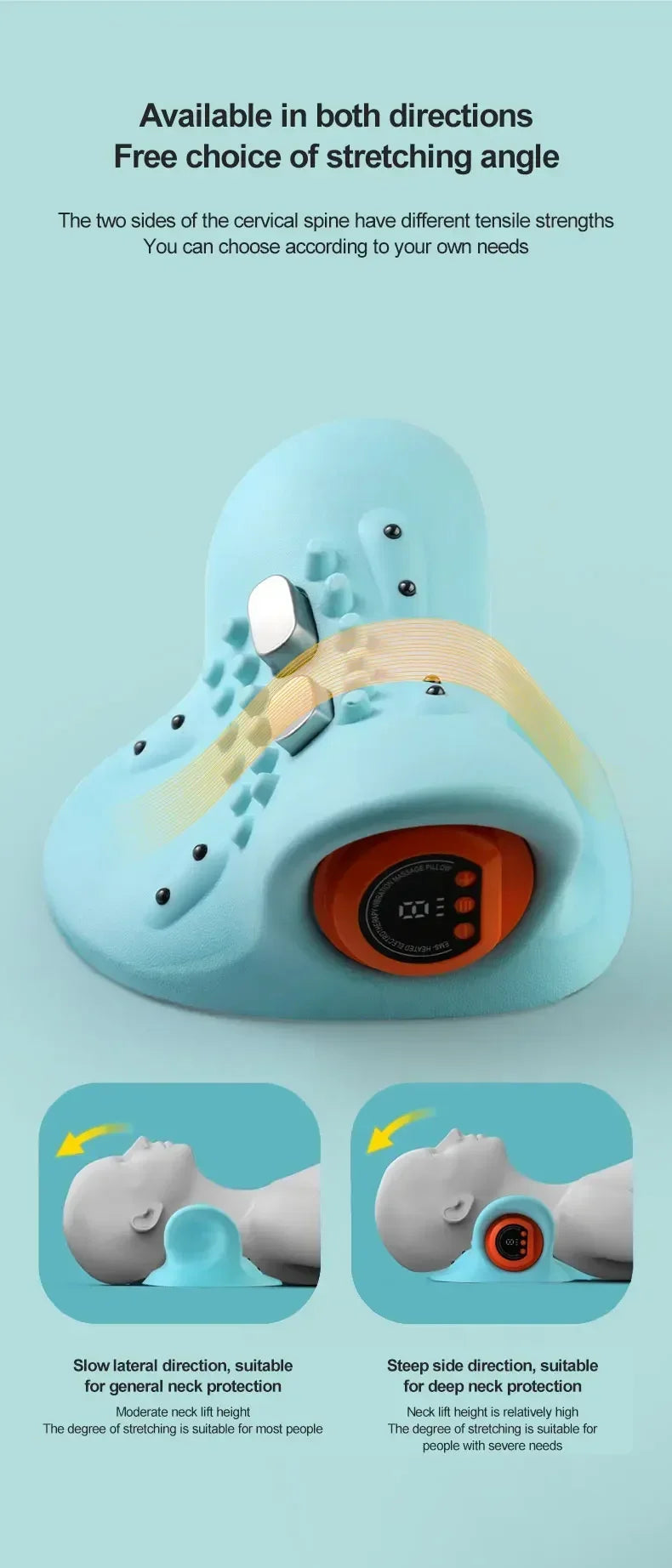 Electric Cervical Massager Neck Shoulder Stretcher Relaxer Chiropractic Traction Device Massage Pillow Cervical Spine Correction