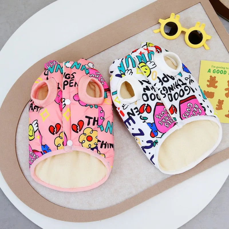 Winter Dog Jacket Waterproof Pet Coat 2025 Dog Clothes Luxury Print Parkas Pet Outdoor Warm Vest Chihuahua Yorkshire Dog Apparel