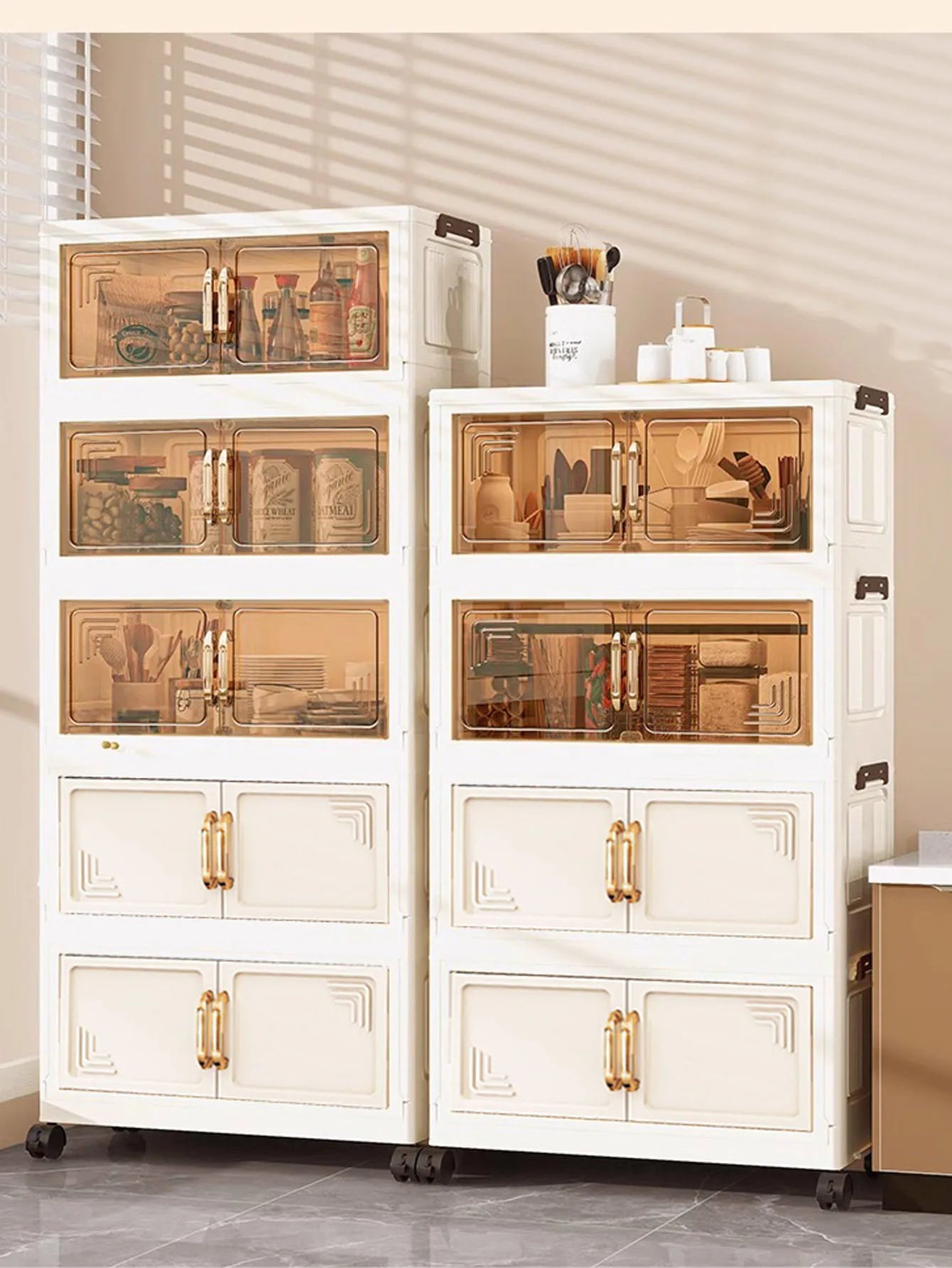 45/55/65cm Length Multifunction Storage Cabinet Large Capacity Foldable Easy-to-Install Storage Box Dustproof Wardrobe