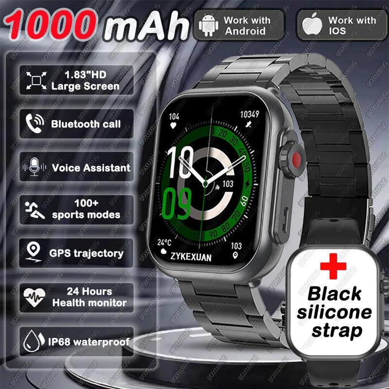 2025 New For Huawei Xiaomi Smart Watch Men Women 1.85-Inch HD AMOLED Full Touch Screen IP68 Waterproof Bluetooth Call SmartWatch