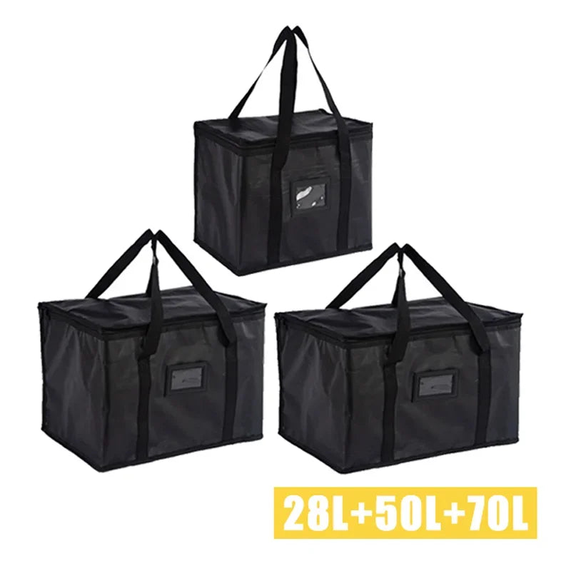 16L-70L Insulated Thermal Cooler Bag Insulation Keep Cold Large Capacity Portable Lunch Bag Zip Picnic Camping Tin Foil Food Bag