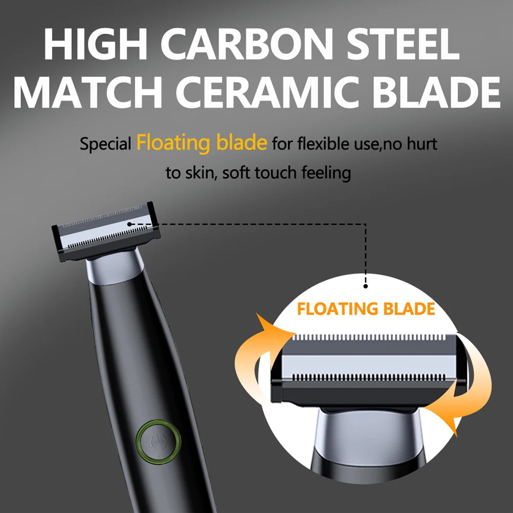 HTC Electric Shaver One Blade USB Rechargeable Electric Beard Trimmer Washable Safety Face Razor Shaving Machine for Men