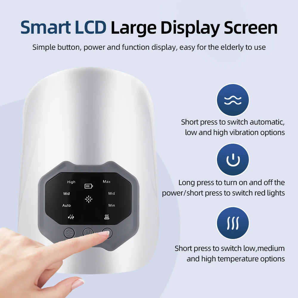 Heated Vibration Knee Massager for Joint Electric Knee Brace Red Light Knee Care Home Office Airbag Relaxing Treatment Knee Pad