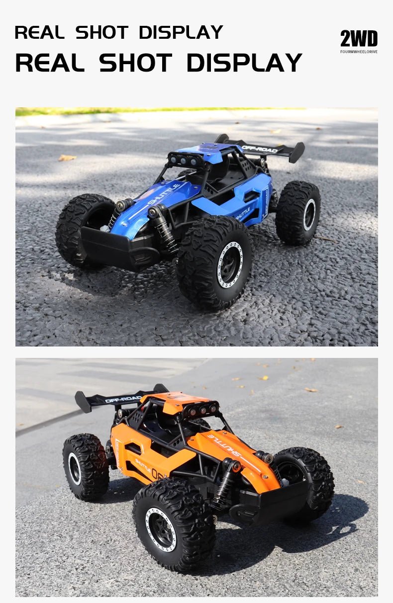 ZWN 1:16 2.4Gh Model RC Car With LED Lights 2WD Off-road Remote Control Climbing Vehicle Outdoor Cars Toys for Boys Girls Gifts