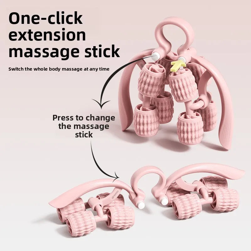 8-wheel multi-functional leg massager ring leg roller thigh calf muscle relaxation lazy neck leg full body massager