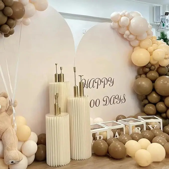 Buffet Risers Food Display Stand Round Table Cake Dessert Stand for Parties Foldable Paper Columns Display for Wedding Birthday