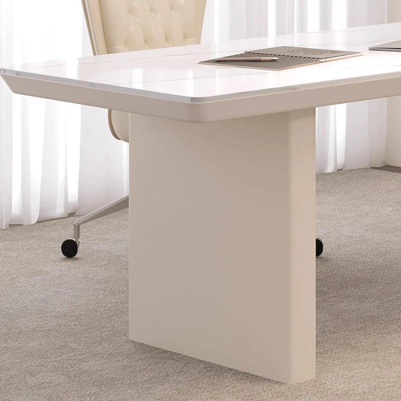 White minimalist office desk modern Elegant high-end design executive desk Mid century luxurymesa ordenador interior furniture