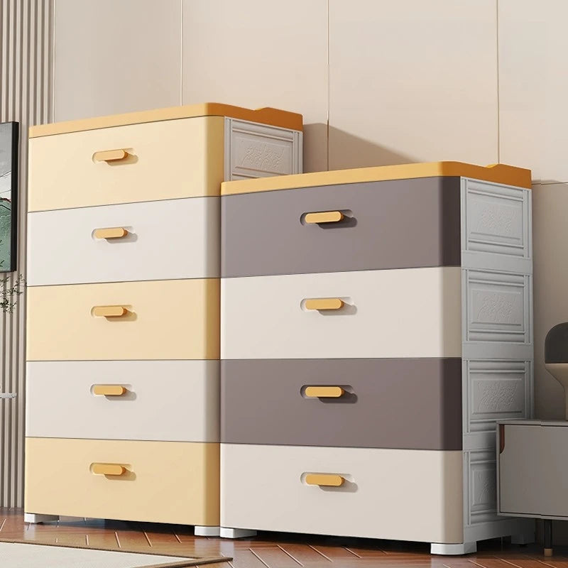 Thickened Drawer Storage Cabinet, Multi-Layer PP Organizer, Silent-Wheel Bedside Cabinet, Modern Large-Capacity Home Storage Box