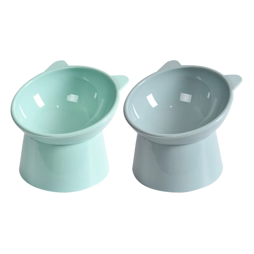 Tilted Cat Food Bowl Elevated Cat Bowl Ergonomic Cat Food Dish Anti Vomiting Plastic Feeding Bowl Non Slip for Flat- Faced Cats