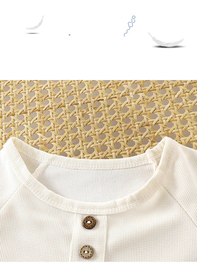 Baby Boys Waffles Clothes Sets Kids Solid Shirt +Shorts 2PCS Suit Toddler Costume Summer Children's Clothing Casual