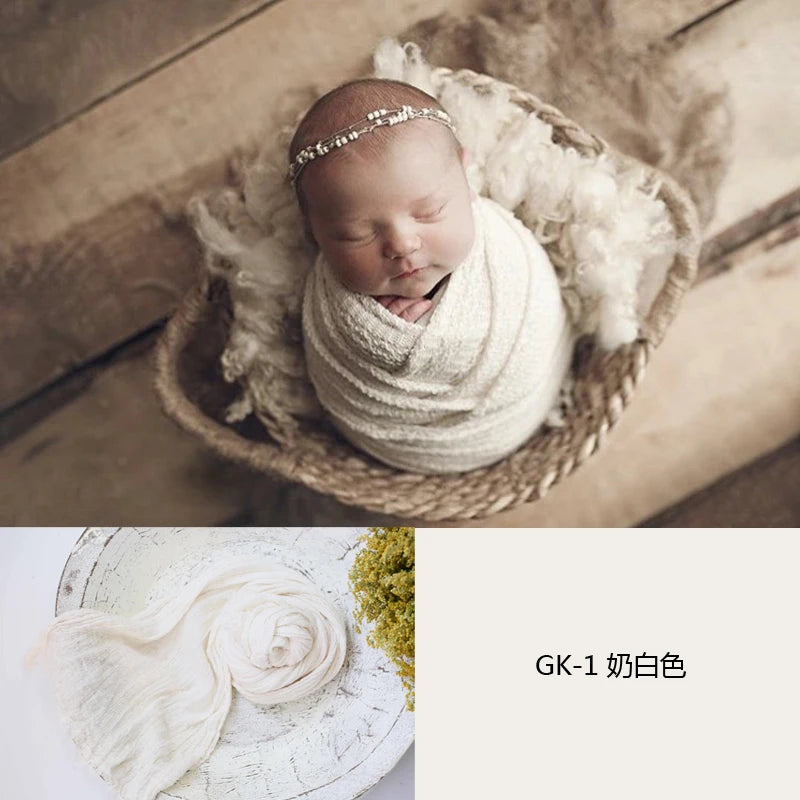 Newborn Photography Props Soft High Stretchable Cotton Seersucker Wrap Baby Posing Aid Photoshoot Props Babies Photo Accessories