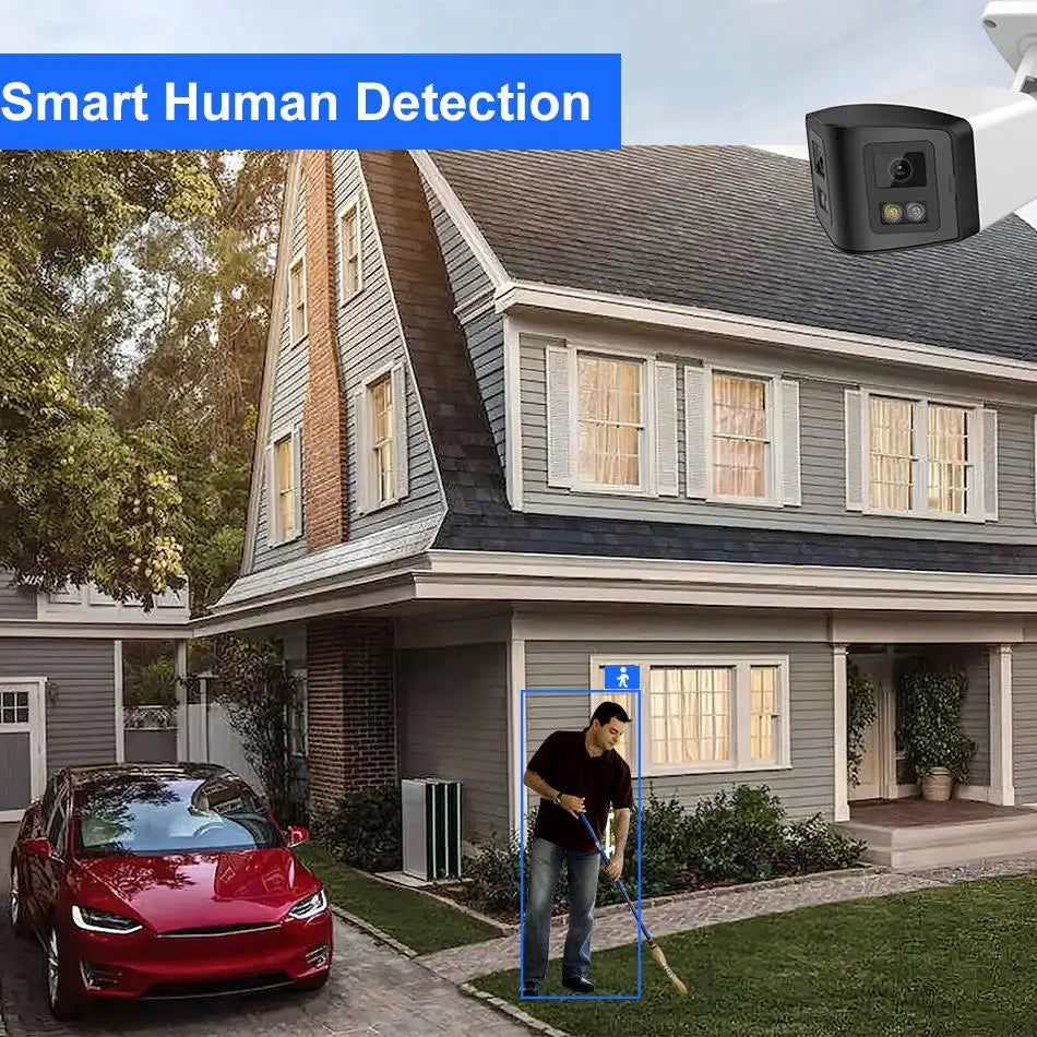 4K 8mp Dual 2.8mm lens 170° Panoramic IP Camera for Hikvision Compatible Motion Detection 2 way talk POE Security Camera CCTV