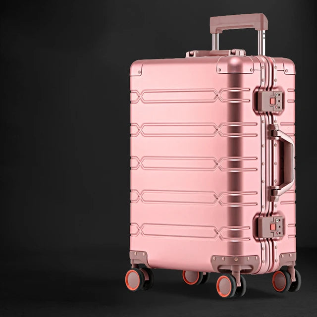 High Quality Senior Travel Luggage 100% Aluminum-magnesium Alloy Material  20/24/26/28 Size Spinner Brand Travel Suitcase