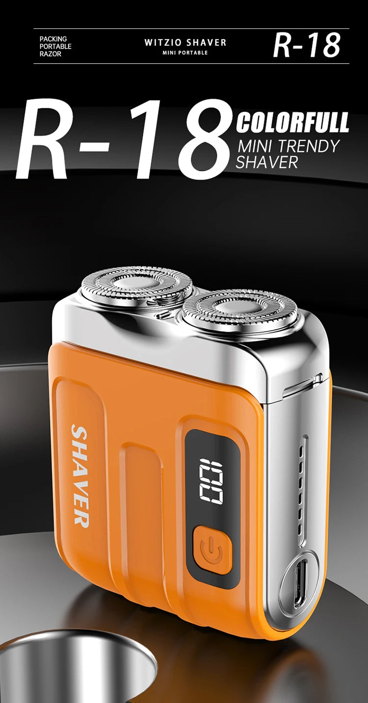 Mini Electric Smart Shaver Household Car Shaver Digital Display Dual Blade Rechargeable Shaver Powerful Beard Trimmer Tool