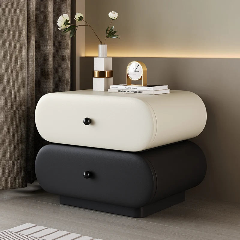 Glamour Cream Style Nightstands Tiny Cute Space Saving Bedside Tables Minimalist Luxury Mesitas De Noche Bedroom Furniture