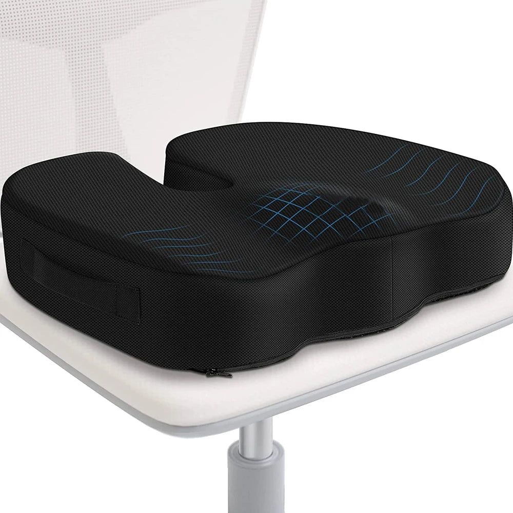 1PCS Seat Cushion Pillow for Office Chair - Memory Foam Firm Pad - Sciatica,Lower Back Pain -Contoured Posture Corrector for Car
