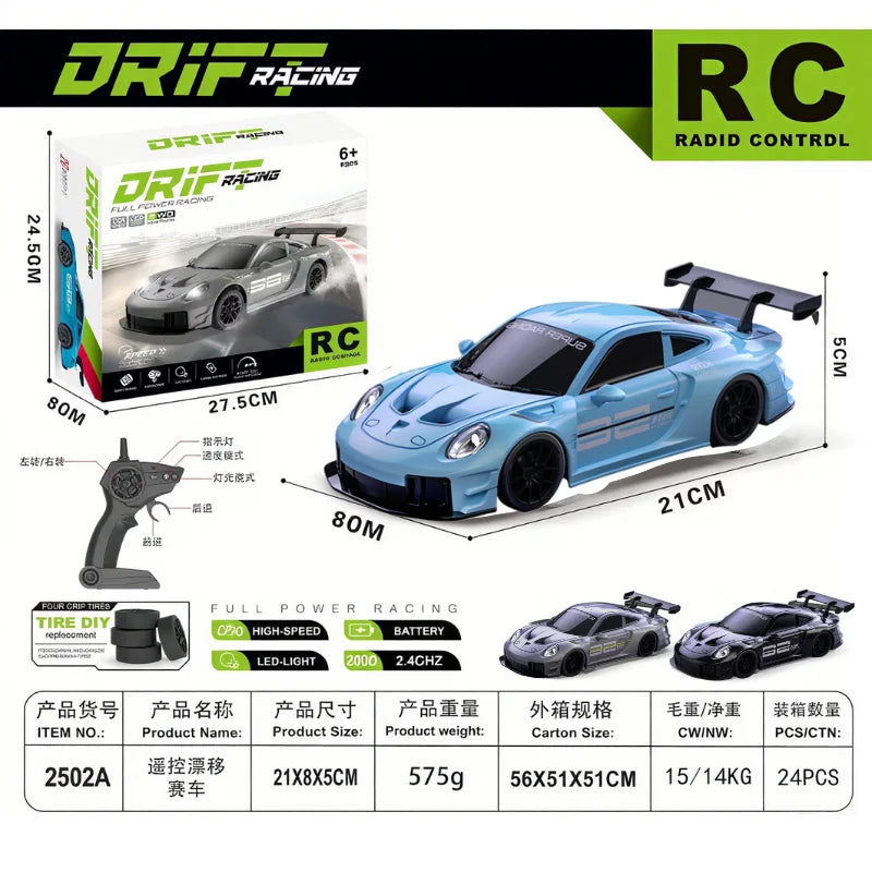 2025 New, Limited Edition Rc Drift GT3 RS 911 mi SU7 1:24 Drift Racing Car, Racing Kids Gift with High Speed Remote Control