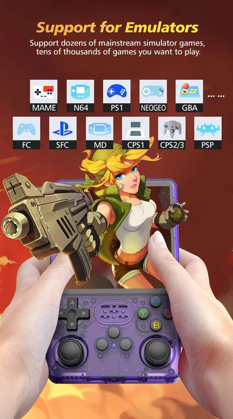 TOP Sale 4"IPS Big Screen R36S Plus Retro Handheld Game Console Linux 64-bit System RK3326 Portable Pocket ARKOS 2.0 R36SPLUS