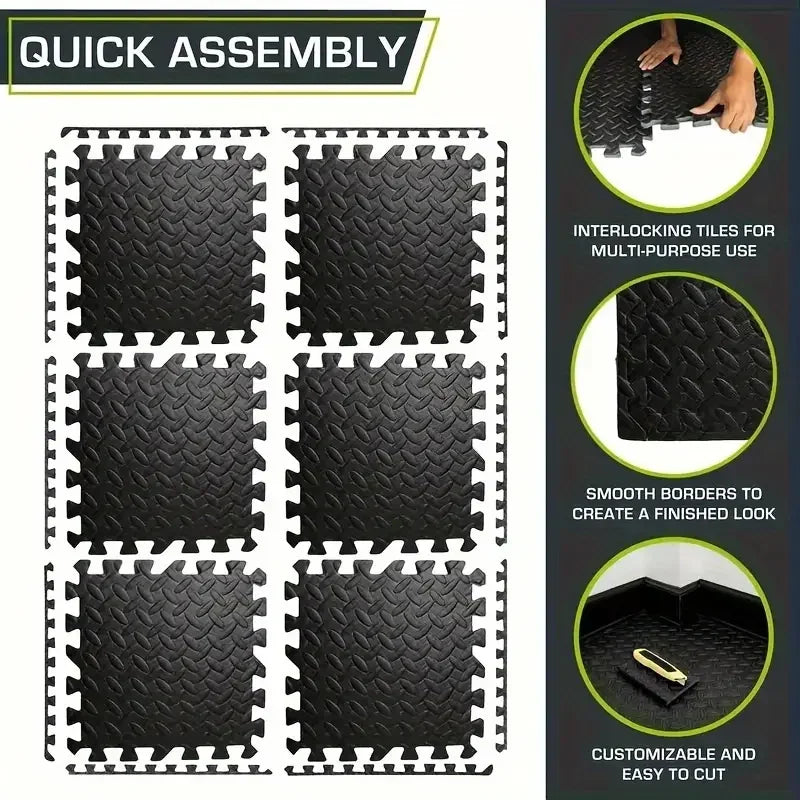 4-20PCS Home Gym Stitched Activity Mat EVA Foam BPA Free Waterproof Floor Mats Non-slip Quiet Kids Activity Play Mats Home Decor