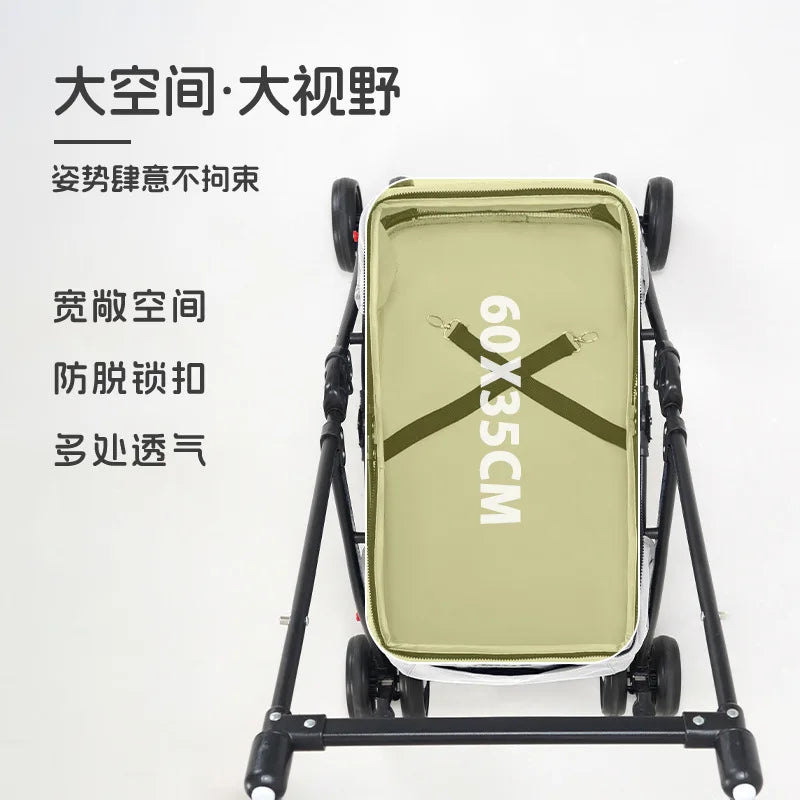 Lightweight Pet Stroller for Cats & Dogs - Foldable Dog Cat Carrier for Small Pets like Teddy & Puppies