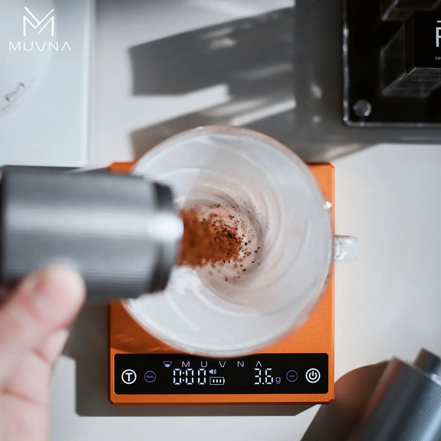 MUVNA Zero G PLUS Coffee Scale 0.1kg/Electronic scale for hand brewed coffee Home Barista Espresso Smart Electronic Scale black