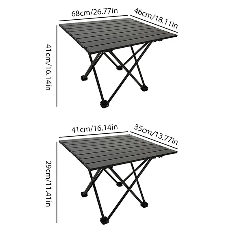 Outdoor Portable Folding Ultralight Carbon Steel Table Picnic Camping Barbecue Desk for Garden Party Family Trips