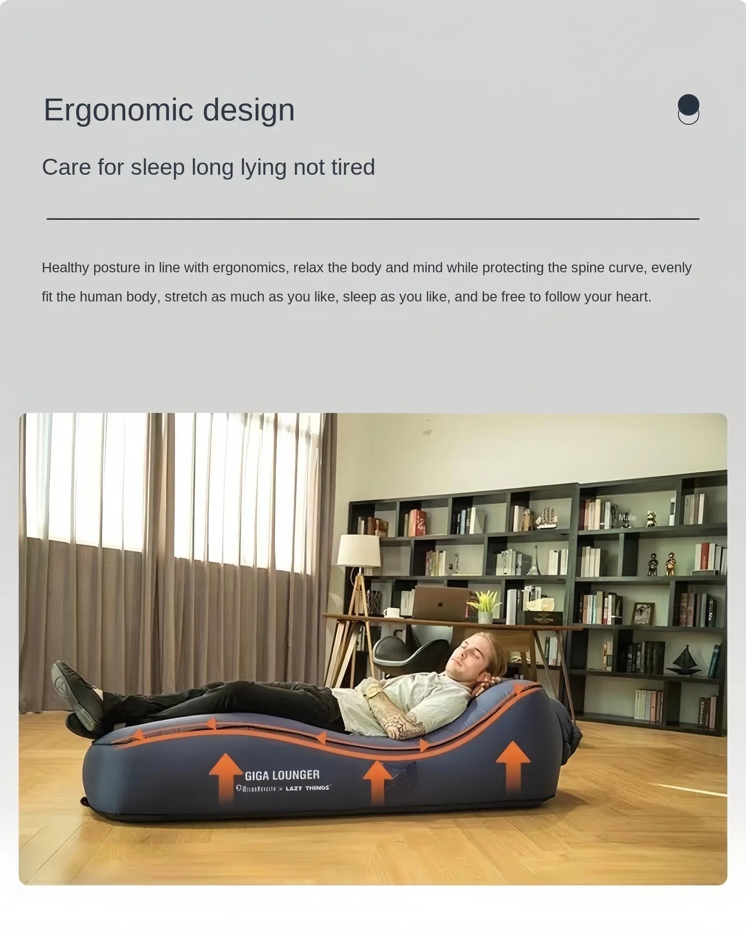 One Click Self Inflating Lazy Sofa Portable Inflatable Sofa Lounge Chair, Beach Camping Leisure Wave Sofa Chair, Rechargeable