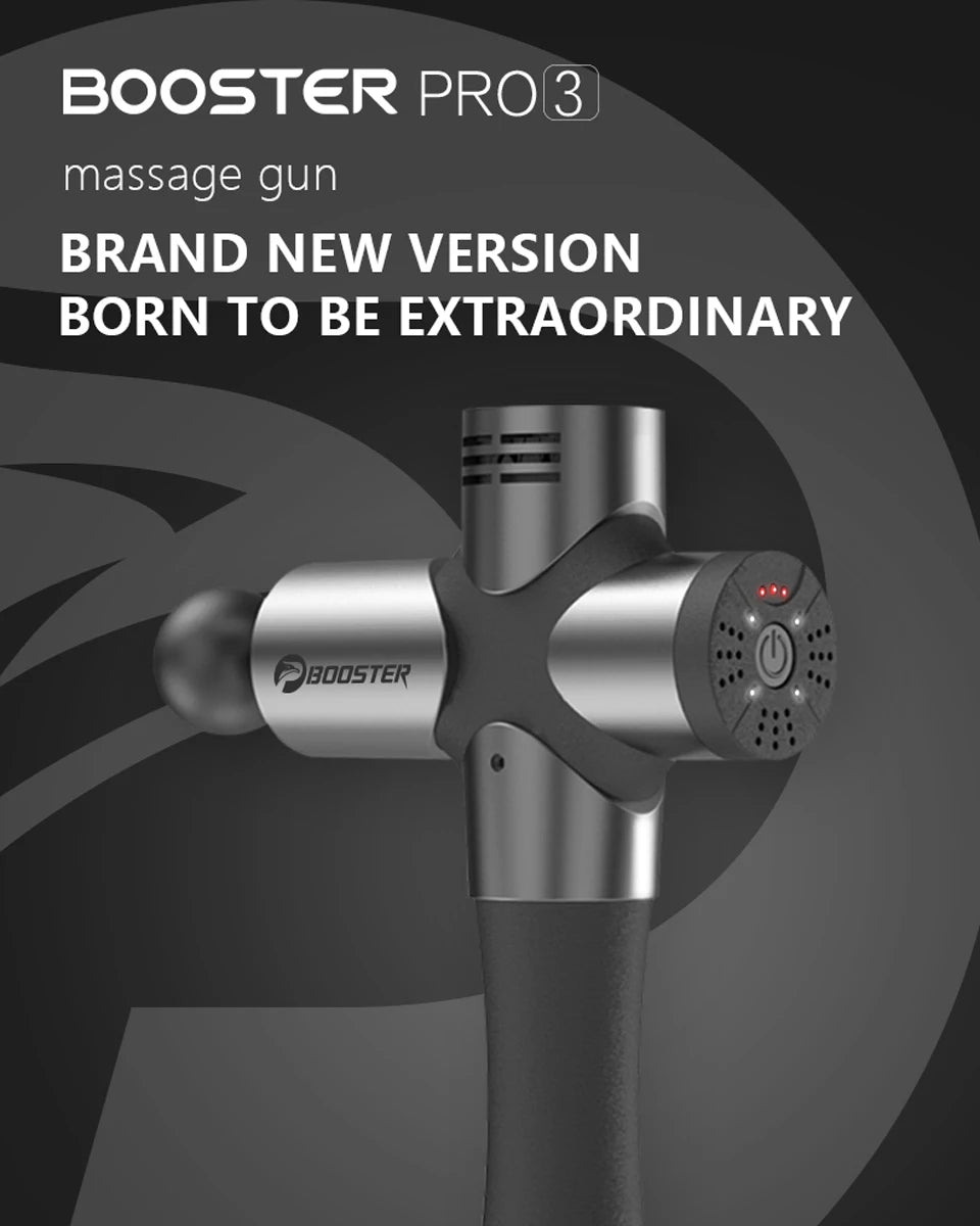 BOOSTER Pro 3 Deep Tissue Massage Gun Muscle Stimulator Body Massager Fascial Gun Relax Low Noise for Fintness Shaping