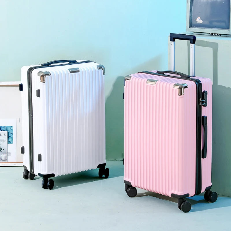 Men's Luggage 22-24 Inch Large Capacity Thickened Durable Travel Suitcase with Password Lock Student Suitcase Leather Carry-On