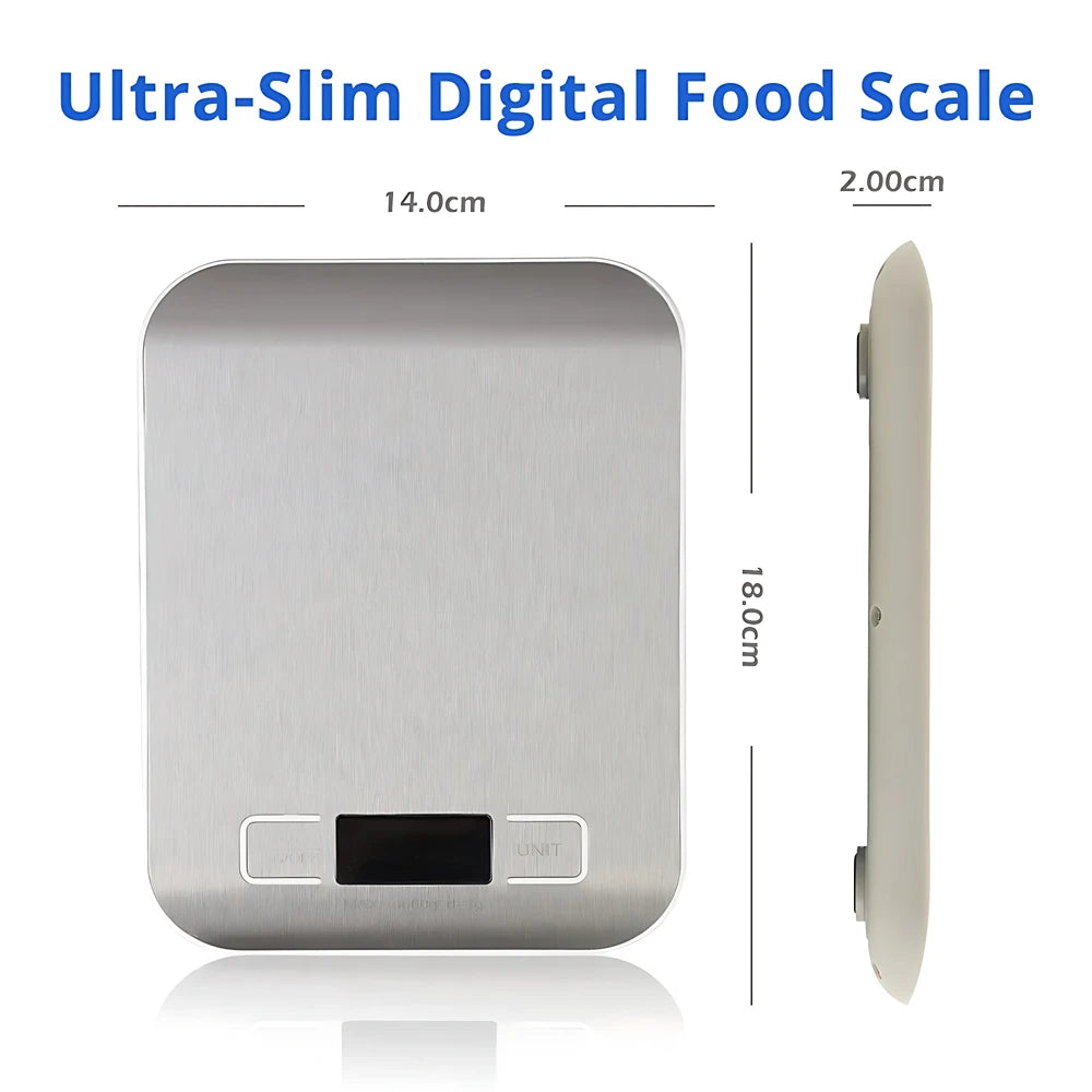 10KG Kitchen Scales Stainless Steel Weighing For Food Diet Postal Balance Measuring LCD Precision Electronic