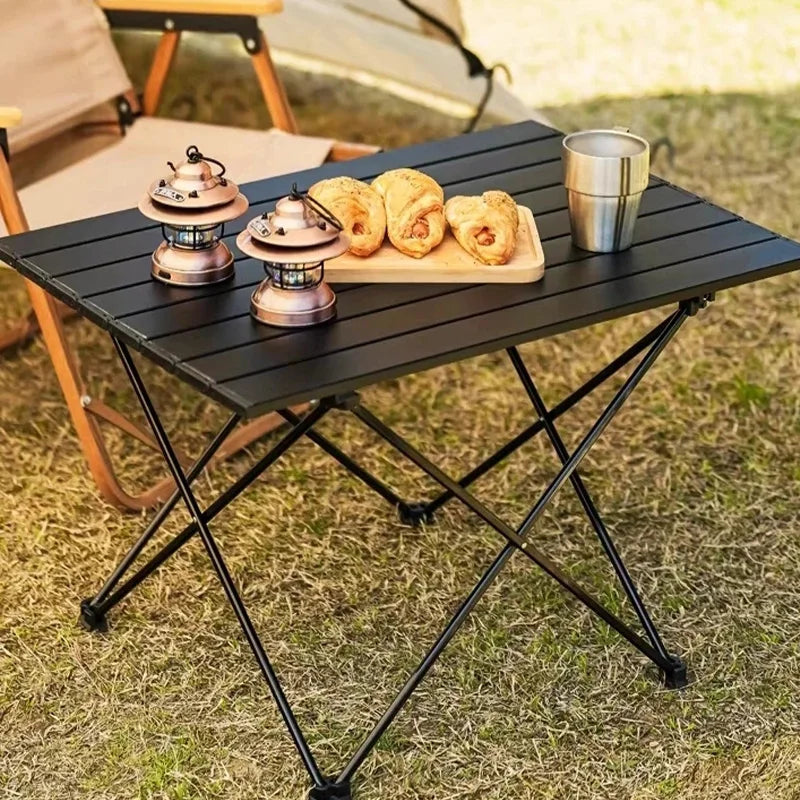 Outdoor Portable Folding Ultralight Carbon Steel Table Picnic Camping Barbecue Desk for Garden Party Family Trips