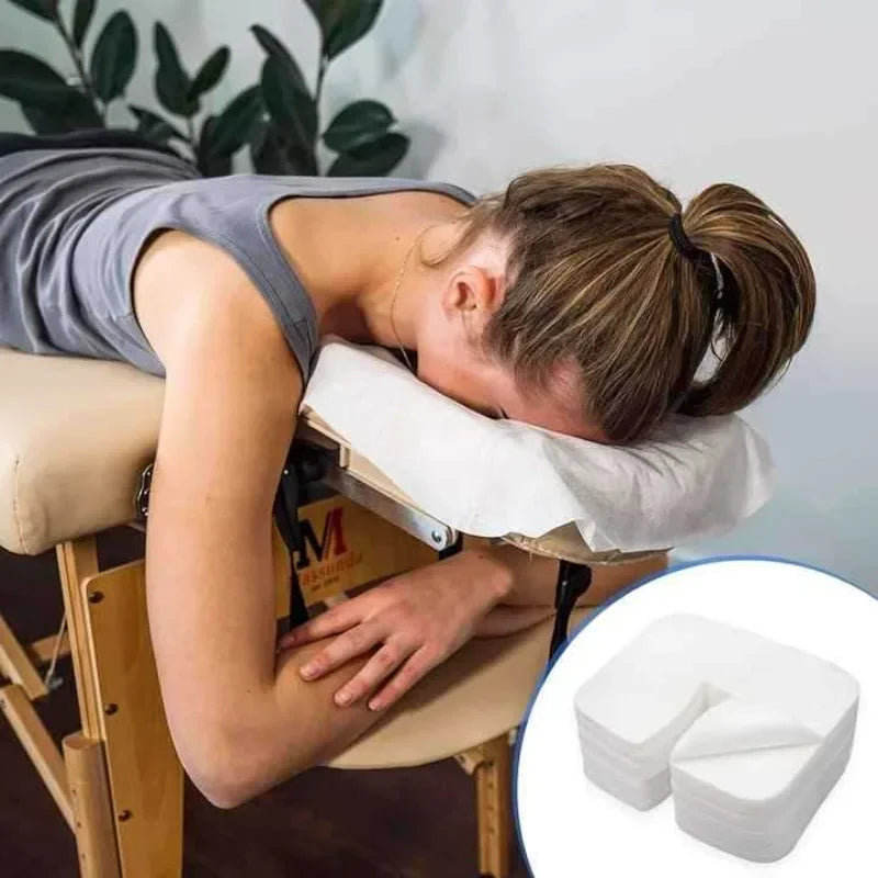 Spa Salon Disposable Massage Face Rest Cushion Covers Cradle Sheets Headrest Pillow Paper Massage Face Cradle Table Cover