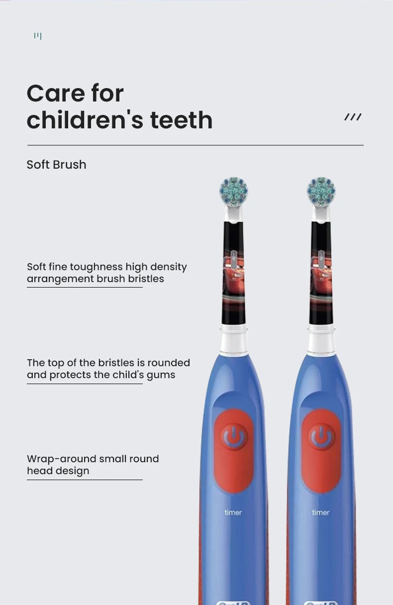 Oral B DB5510K Electric Toothbrush Children Rotary Teeth Brush Soft Bristles 2Min Timer Waterproof Battery Powered For 3-12 Ages