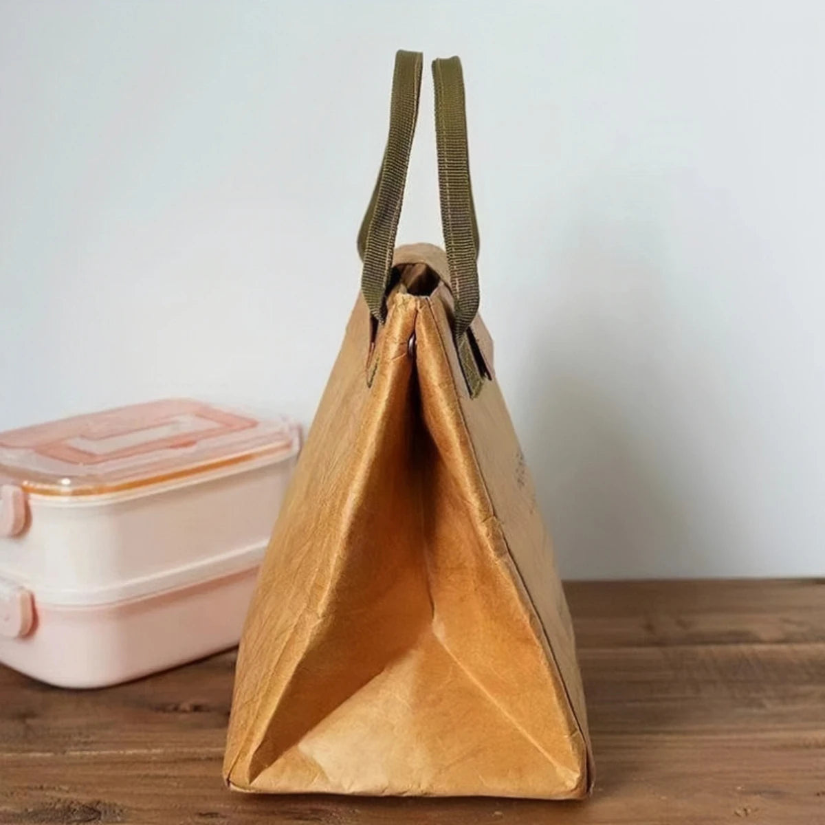 Paper bag thermal bag custom portable lunch bag kraft paper refrigerated bento bag Office worker portable lunch box bag