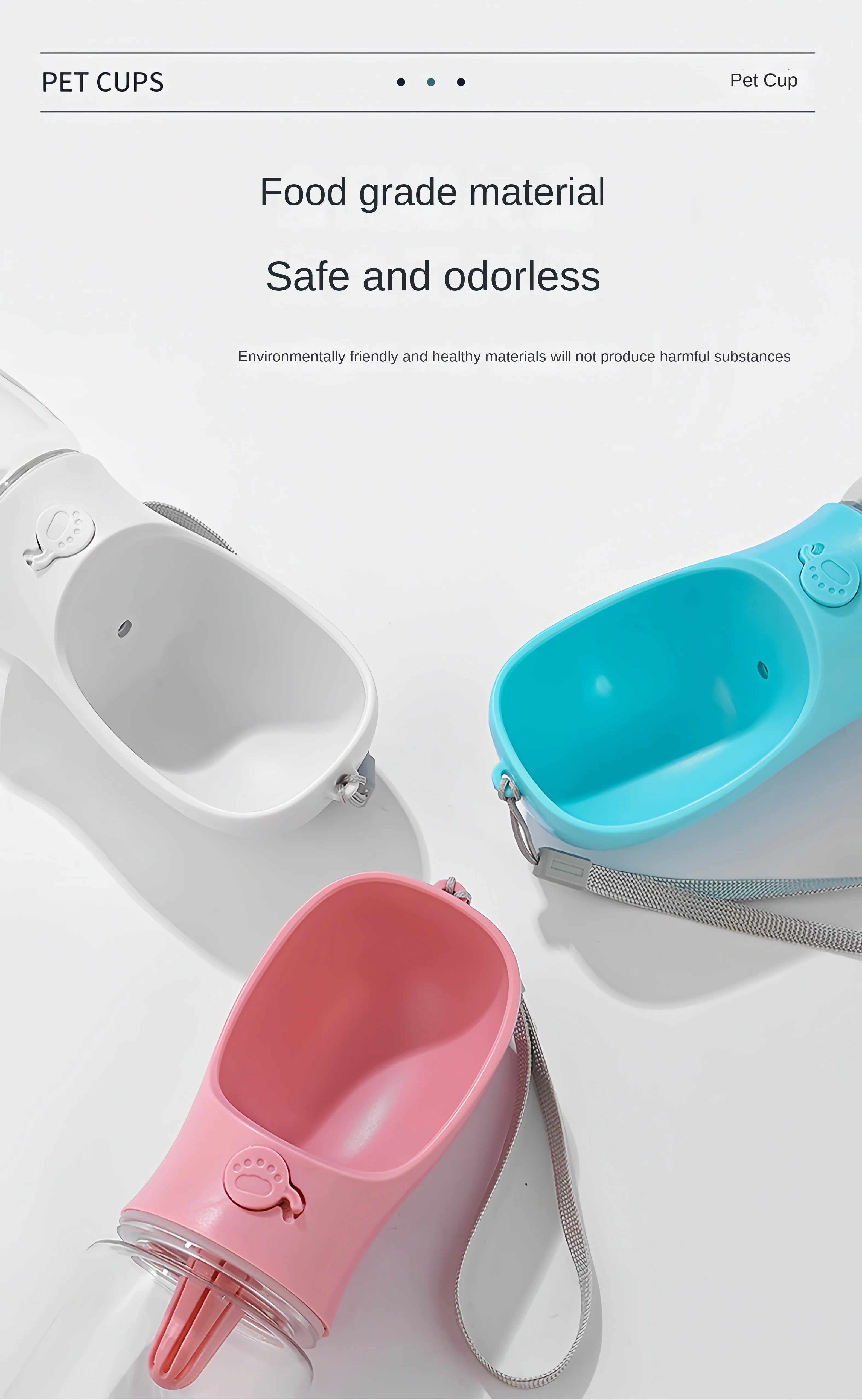 Dog Cat  Portable Feeding and Watering Supplies Portable Food Grade Material Dog Travel Pet Water Cup Bottle With Food Dispenser