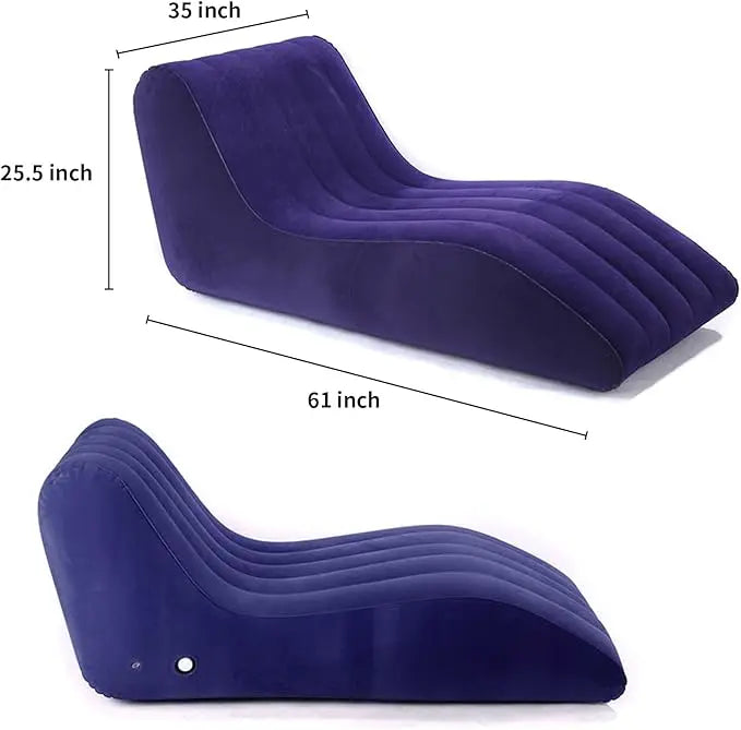 Leisure Inflatable Sofa Thickened Plush Lazy Sofa, S-Shaped Portable Inflatable Sofa Lounge Chair, Leisure and Comfortable Type
