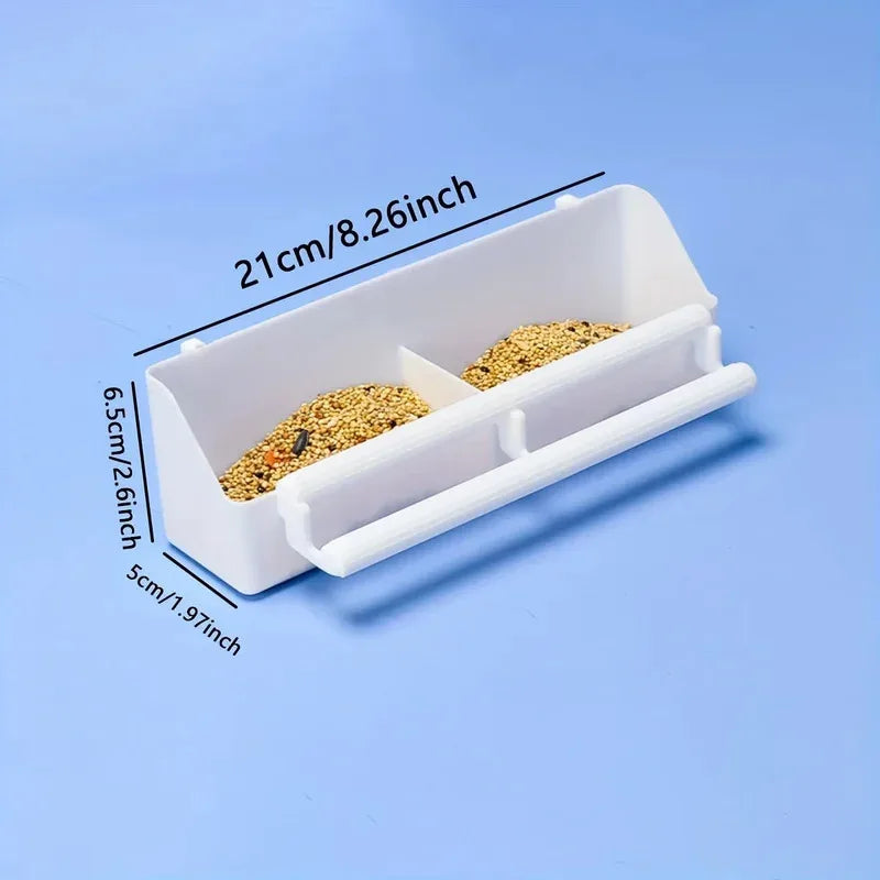 1 pc - Double grid stand bird feeding trough parrot feeder