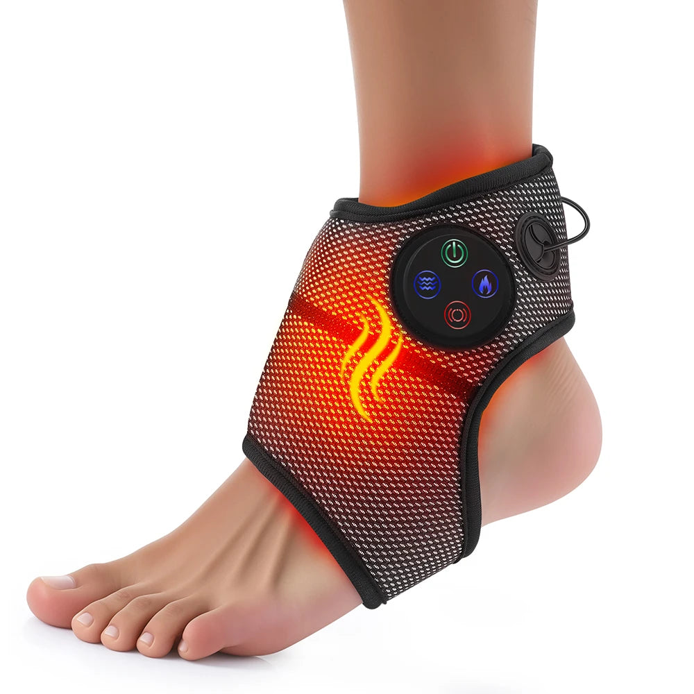 Electric Ankle Foot Massager Vibration Hot Compress Smart Air Pressure Multifunctional Brace Support Relaxation Treatments