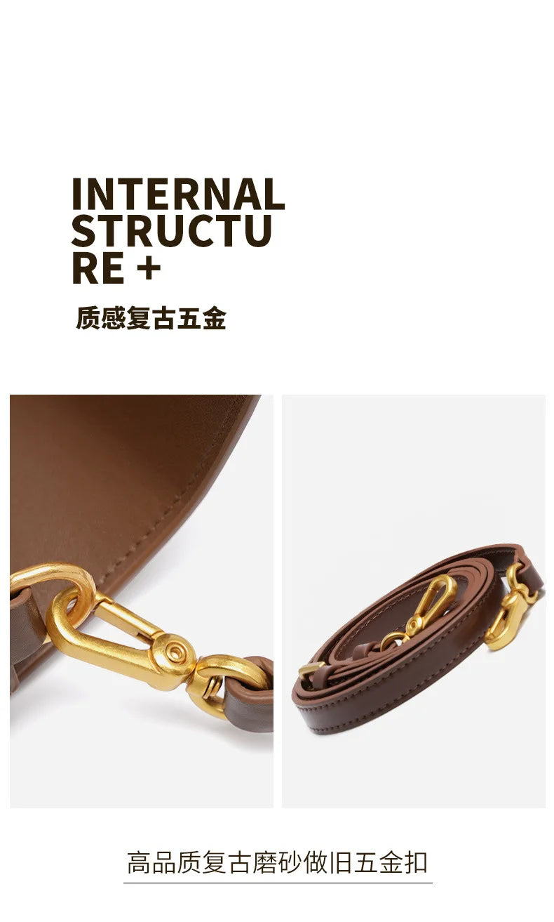 Women's High-End Leather Baguette Armpit Bag Versatile Single Shoulder Crossbody Bag Fashion Accessory for 2025