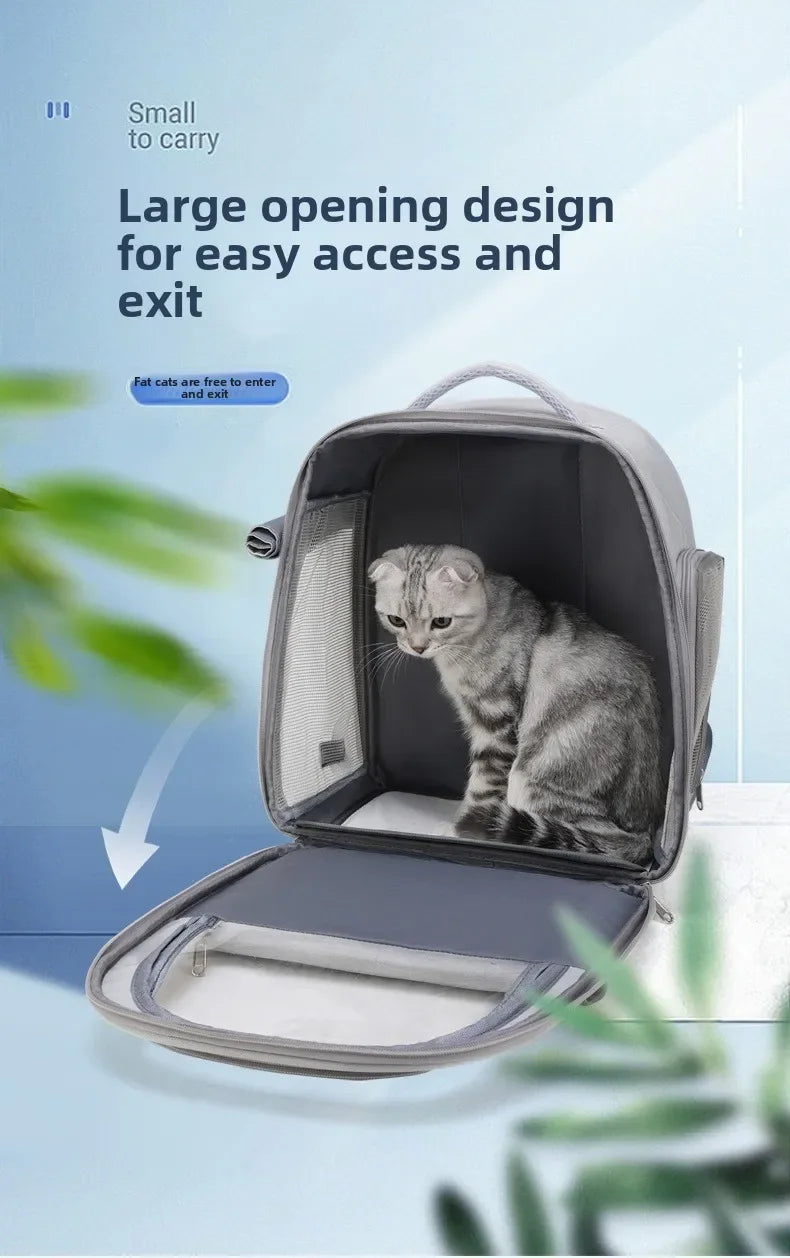 Large Capacity Breathable Mesh Portable Foldable Pet Carrier Backpack for Dog and Cat Outdoor Travel Camping Hiking Supplies