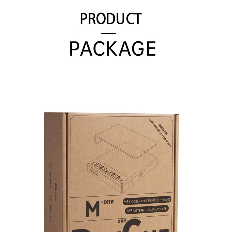 MUVNA Mini Digital Wood scale, Professional Electronic Coffee Scale for Espresso/Hand Drip Coffee 0.1g of high-precision, 2kg