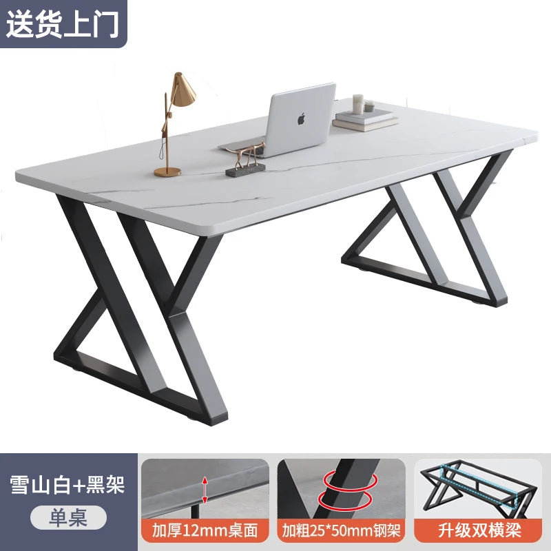 Modern rock board computer desk minimalist design elegant interior gaming desk Mid century luxury mesa para computador furniture