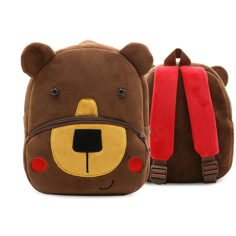 Cute cartoon animals school bags for Kindergarten kids backpack boys girls plush backpack