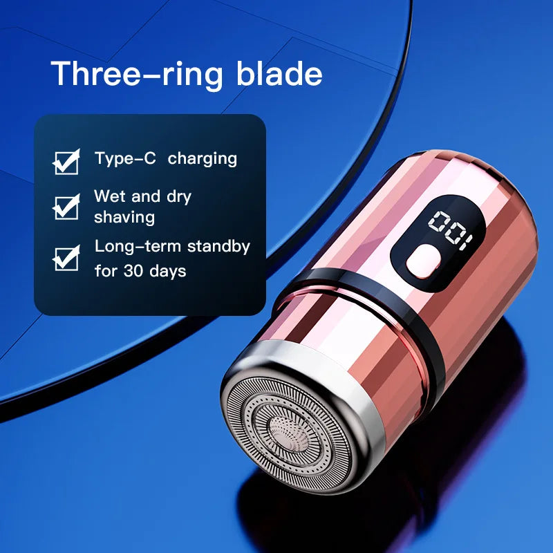 New T6 mini electric shaver 3D floating head shaver type-c fast charging men's rechargeable shaver